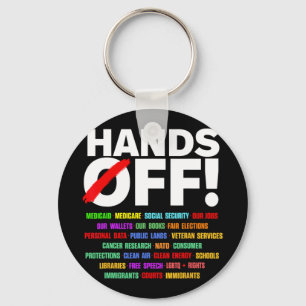 Hands Off Protest  Keychain