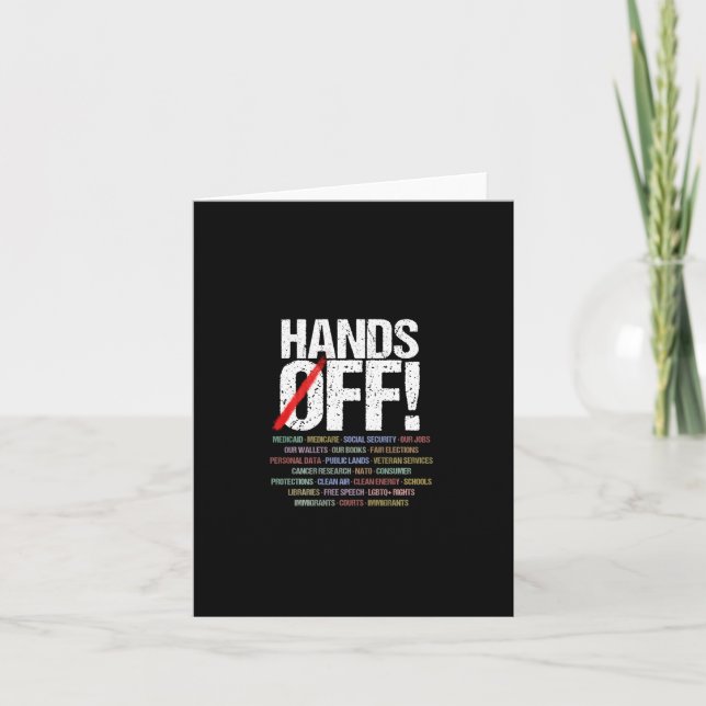 Hands Off Protest Long Sleeve  Card (Front)