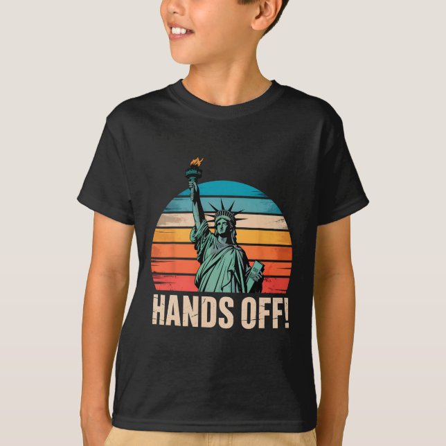 Hands Off Protest Resist Resistance Statue Of Libe T-Shirt (Front)
