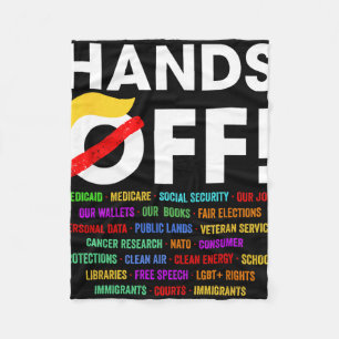 Hands Off Protest Saturday April 5 Men Women 5 Fleece Blanket