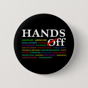 Hands Off Protest Saturday April 5 Men Women 7 2 Inch Round Button