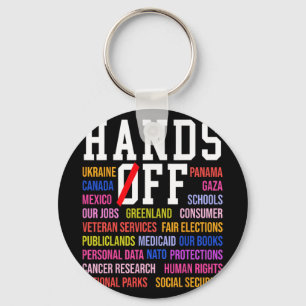 Hands Off Protest Saturday April 5 Men Women 8 Keychain