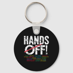 Hands Off Protest Social Security & Medicare Keychain