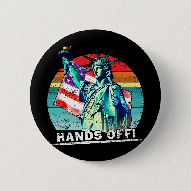 Hands Off Protest Social Security And Medicare Pro 2 Inch Round Button (Front)
