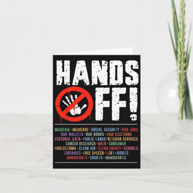Hands Off Protest Social Security And Medicare Pro Card (Front)