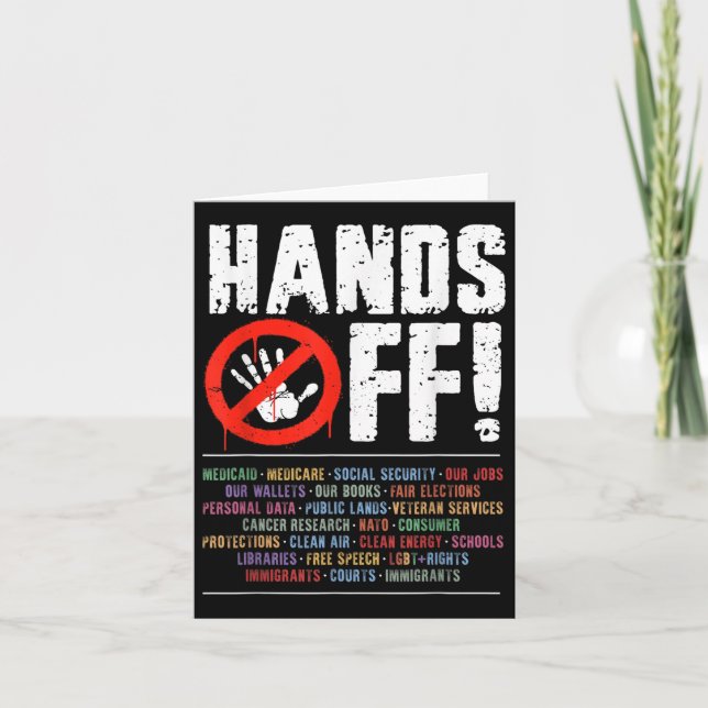 Hands Off Protest Social Security And Medicare Pro Card (Front)