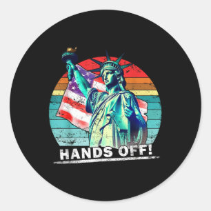 Hands Off Protest Social Security And Medicare Pro Classic Round Sticker