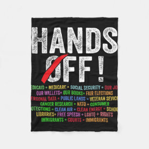 Hands Off Protest Social Security And Medicare Pro Fleece Blanket