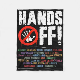 Hands Off Protest Social Security And Medicare Pro Fleece Blanket