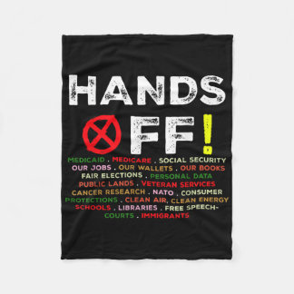 Hands Off Protest Social Security And Medicare Pro Fleece Blanket