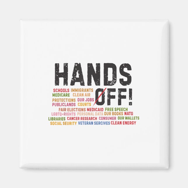 Hands Off Protest Social Security And Medicare Pro Magnet (Front)