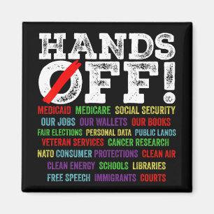 Hands Off Protest Social Security And Medicare Pro Magnet