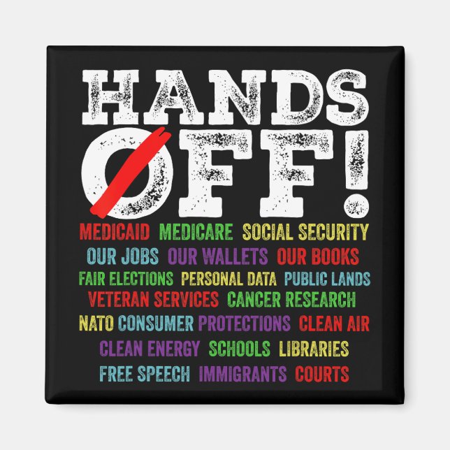 Hands Off Protest Social Security And Medicare Pro Magnet (Front)