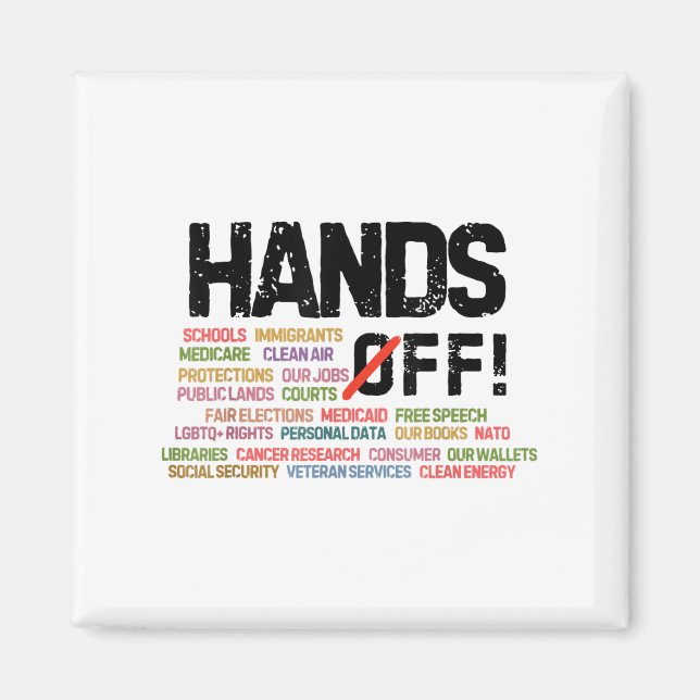 Hands Off Protest Social Security And Medicare Pro Magnet (Front)