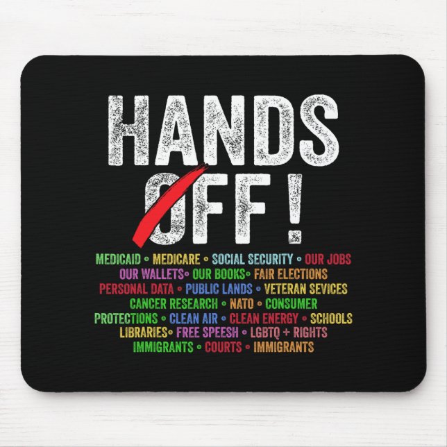 Hands Off Protest Social Security And Medicare Pro Mouse Pad (Front)