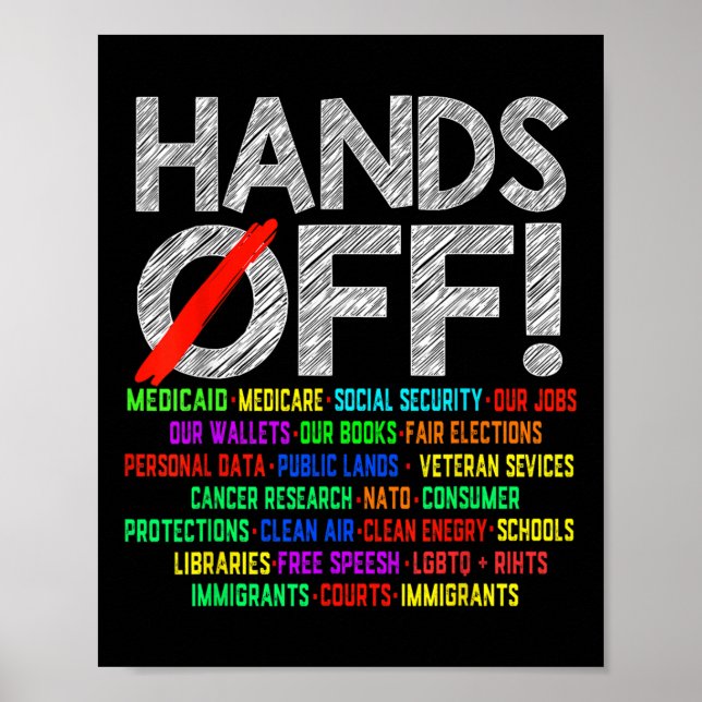 Hands Off Protest Social Security And Medicare Pro Poster (Front)