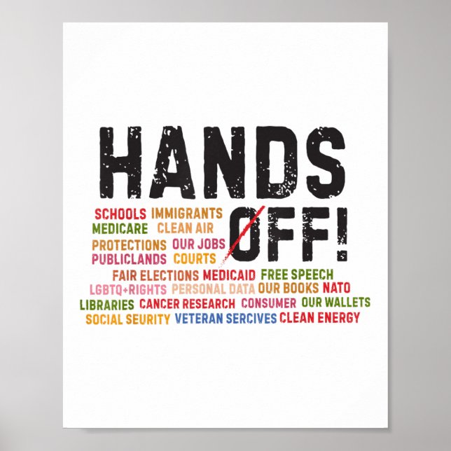 Hands Off Protest Social Security And Medicare Pro Poster (Front)