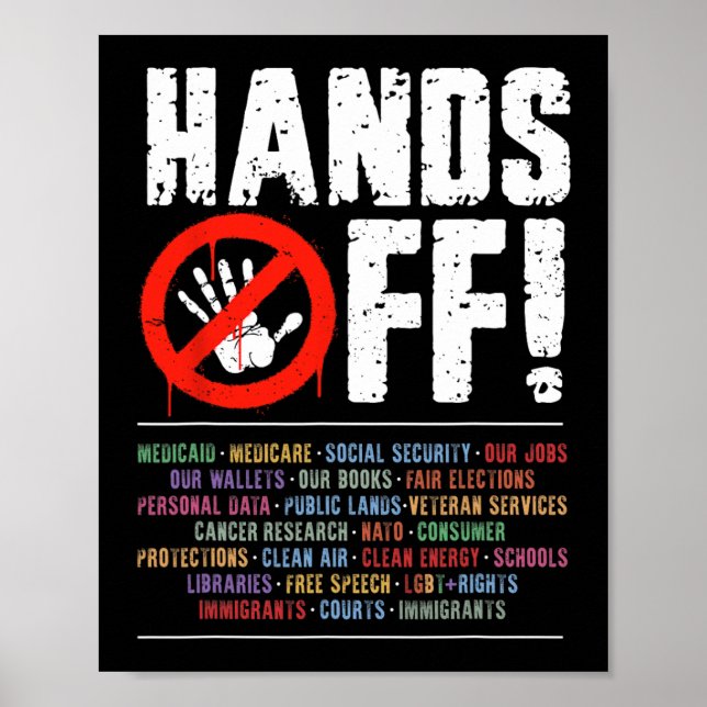 Hands Off Protest Social Security And Medicare Pro Poster (Front)