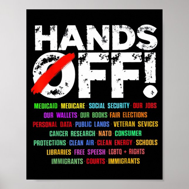 Hands Off Protest Social Security And Medicare Pro Poster (Front)