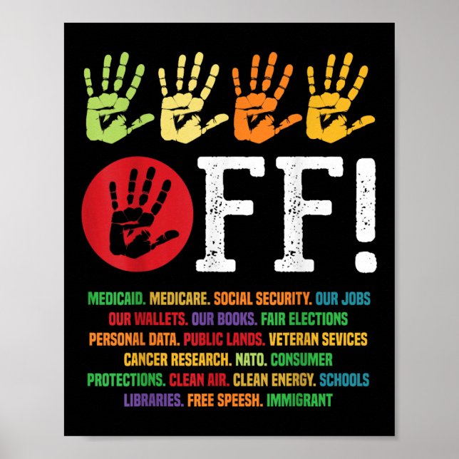 Hands Off Protest Social Security And Medicare Pro Poster (Front)
