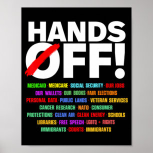 Hands Off Protest T-shirt.png  Poster