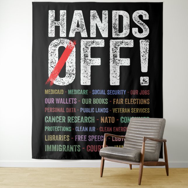 Hands Off Protest Tapestry (In Situ)