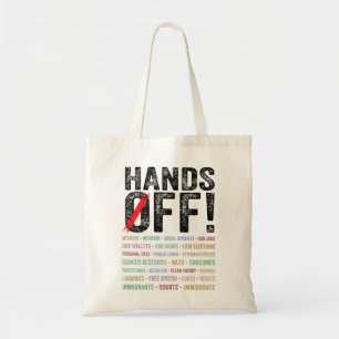 Hands Off Protest Tote Bag