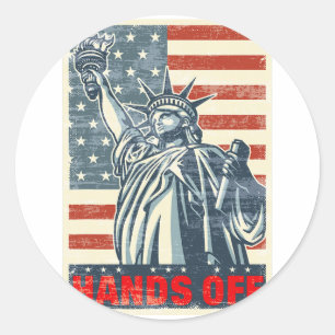 Hands Off Resist Resistance Save Democracy And Soc Classic Round Sticker