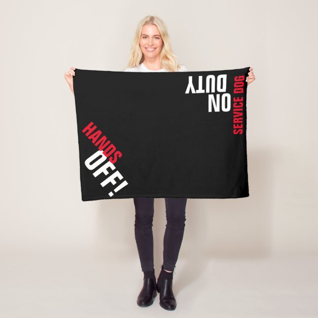 HANDS OFF! Service Dog "Place" Blanket (Black) (In Situ)