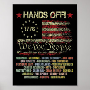 Hands Off Shirt Protest Men Women Poster