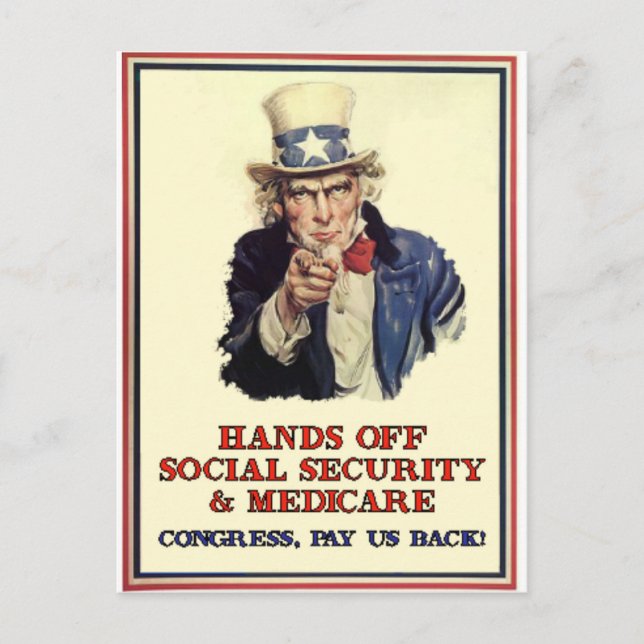 Hands Off Social Security Postcard (Front)