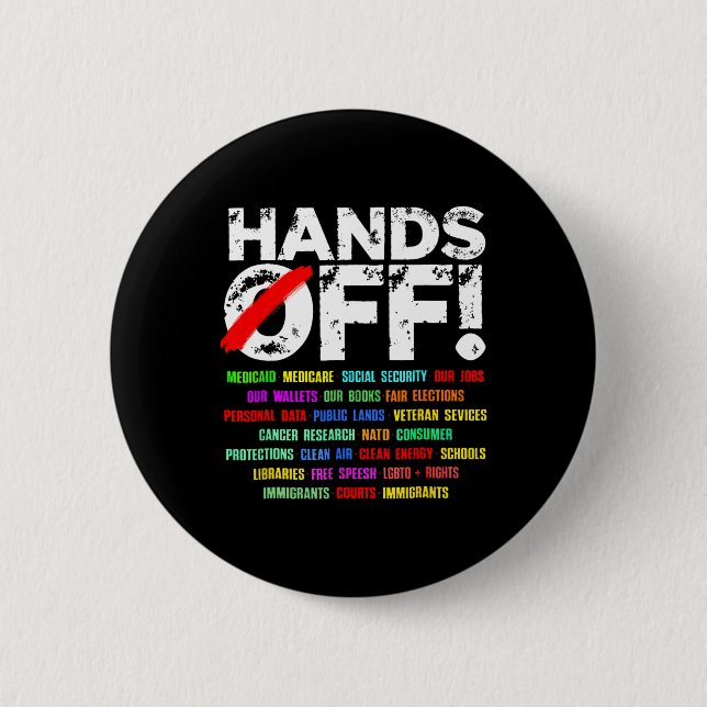 Hands Off Social Security Protest Resist  2 Inch Round Button (Front)