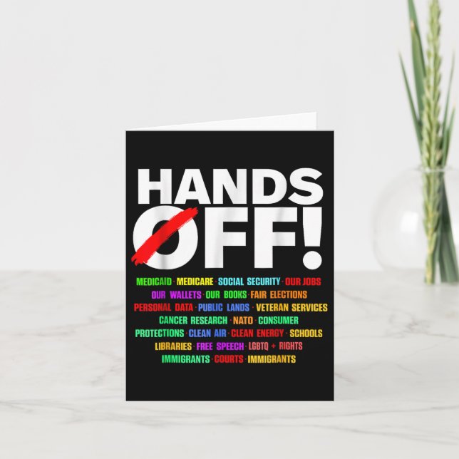 Hands Off Social Security Protest Resist  Card (Front)
