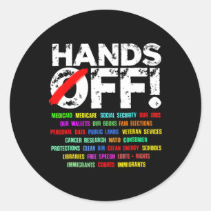 Hands Off Social Security Protest Resist Classic Round Sticker