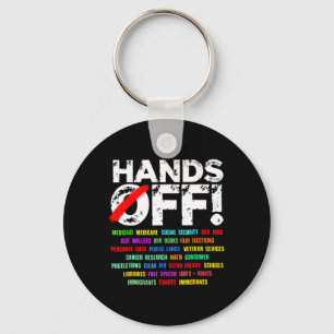 Hands Off Social Security Protest Resist Keychain