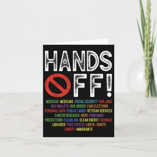 Hands Off Social Security Protest Resist Save Demo Card (Front)