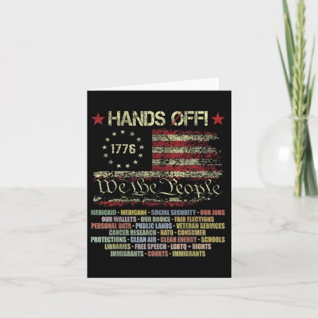 Hands Off Social Security Protest Resist Save Demo Card (Front)