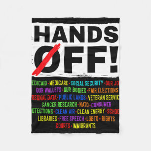Hands Off Social Security Protest Resist Save Demo Fleece Blanket