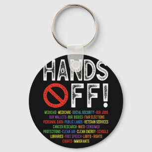 Hands Off Social Security Protest Resist Save Demo Keychain
