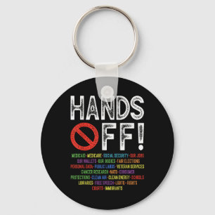 Hands Off Social Security Protest Resist Save Demo Keychain