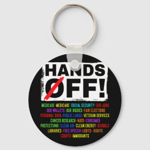 Hands Off Social Security Protest Resist Save Demo Keychain