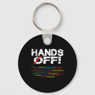 Hands Off Social Security Protest Resist Save Demo Keychain