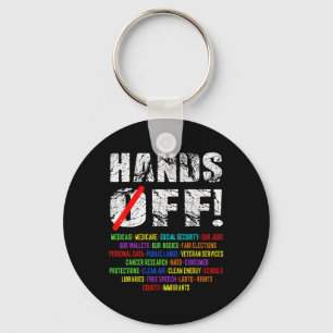 Hands Off Social Security Protest Resist Save Demo Keychain