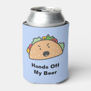 Hands Off The Angry Taco Customizable Can Cooler