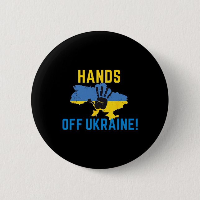 Hands Off Ukraine  2 Inch Round Button (Front)