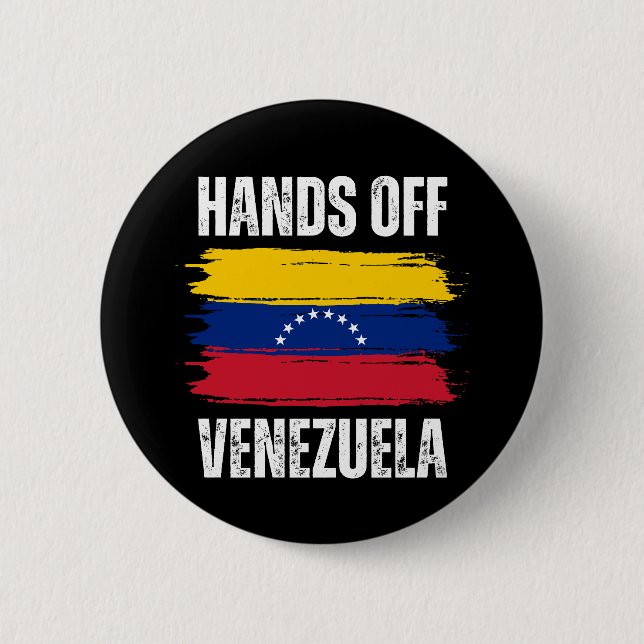 Hands Off Venezuela 2 Inch Round Button (Front)