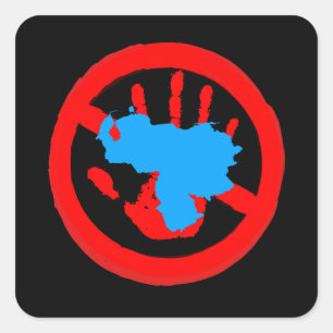 Hands Off Venezuela Protest Illustration Peace Square Sticker