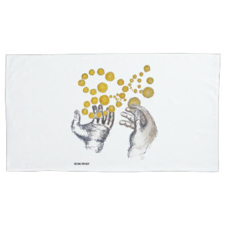 Hands outstretched for the future pillowcase