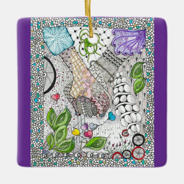 Hands Over Hearts Ornament (Front)