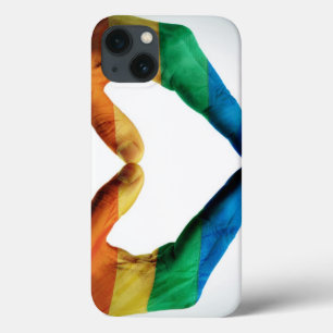 Hands Painted as a Rainbow Heart iPhone 13 Case